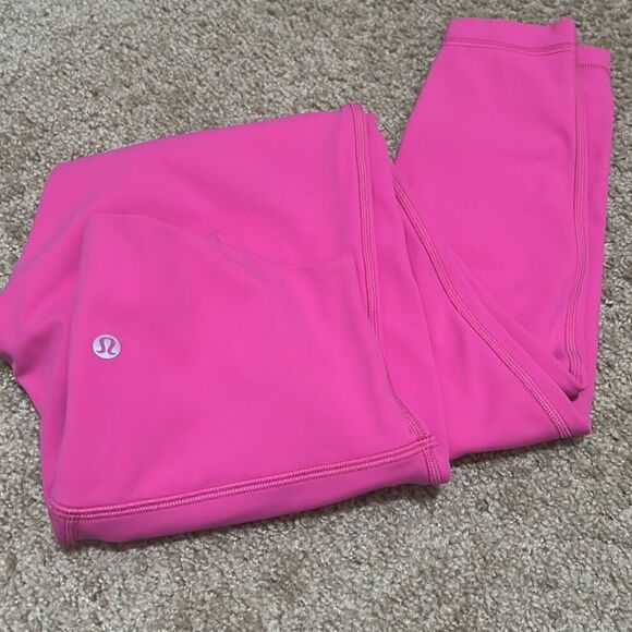 Lululemon Women's 4 High Rise Align Leggings Solid Pink Full Length Soft Yoga - Picture 4 of 14